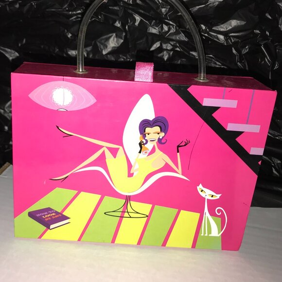 SHAG Josh Agle Vintage 2003 Greeting Cards (4) with Purse Storage Box - RARE